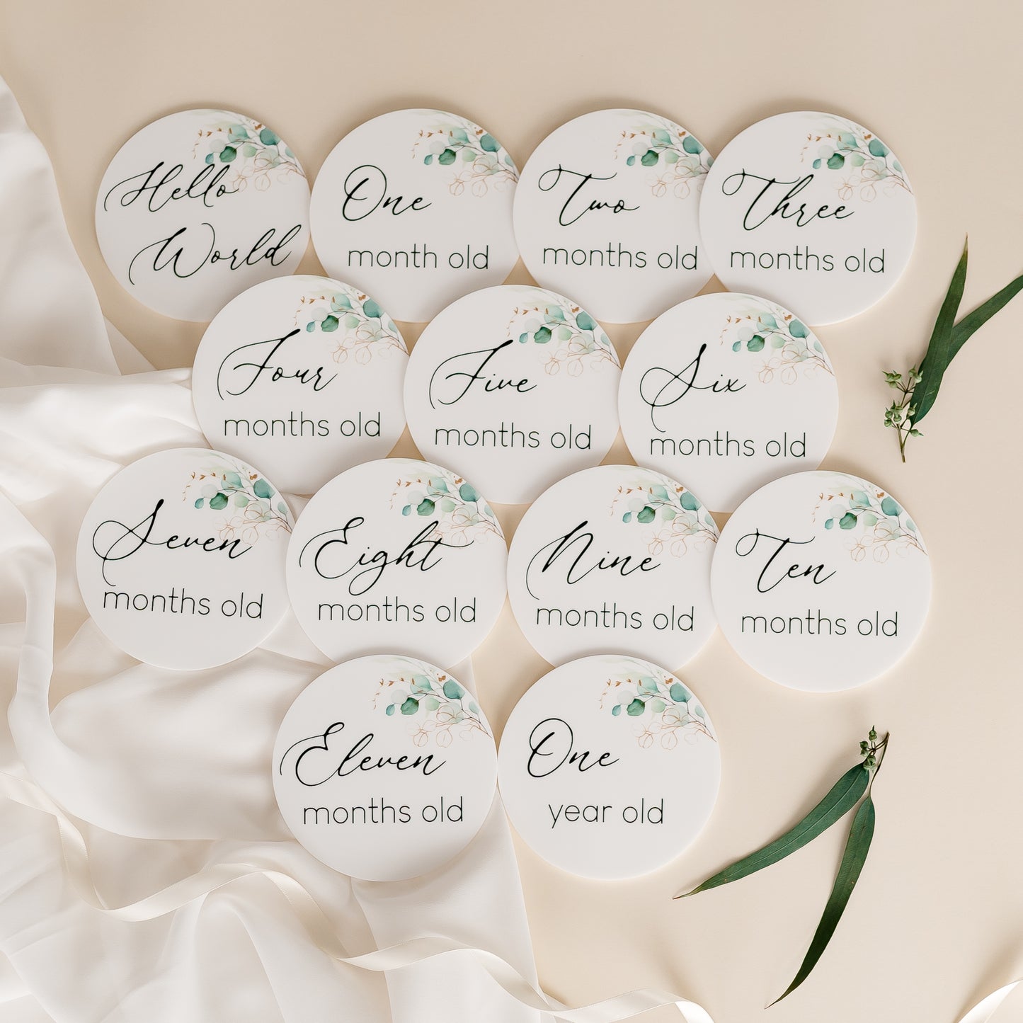 Baby Milestone Discs - Leaf Miss Ali's