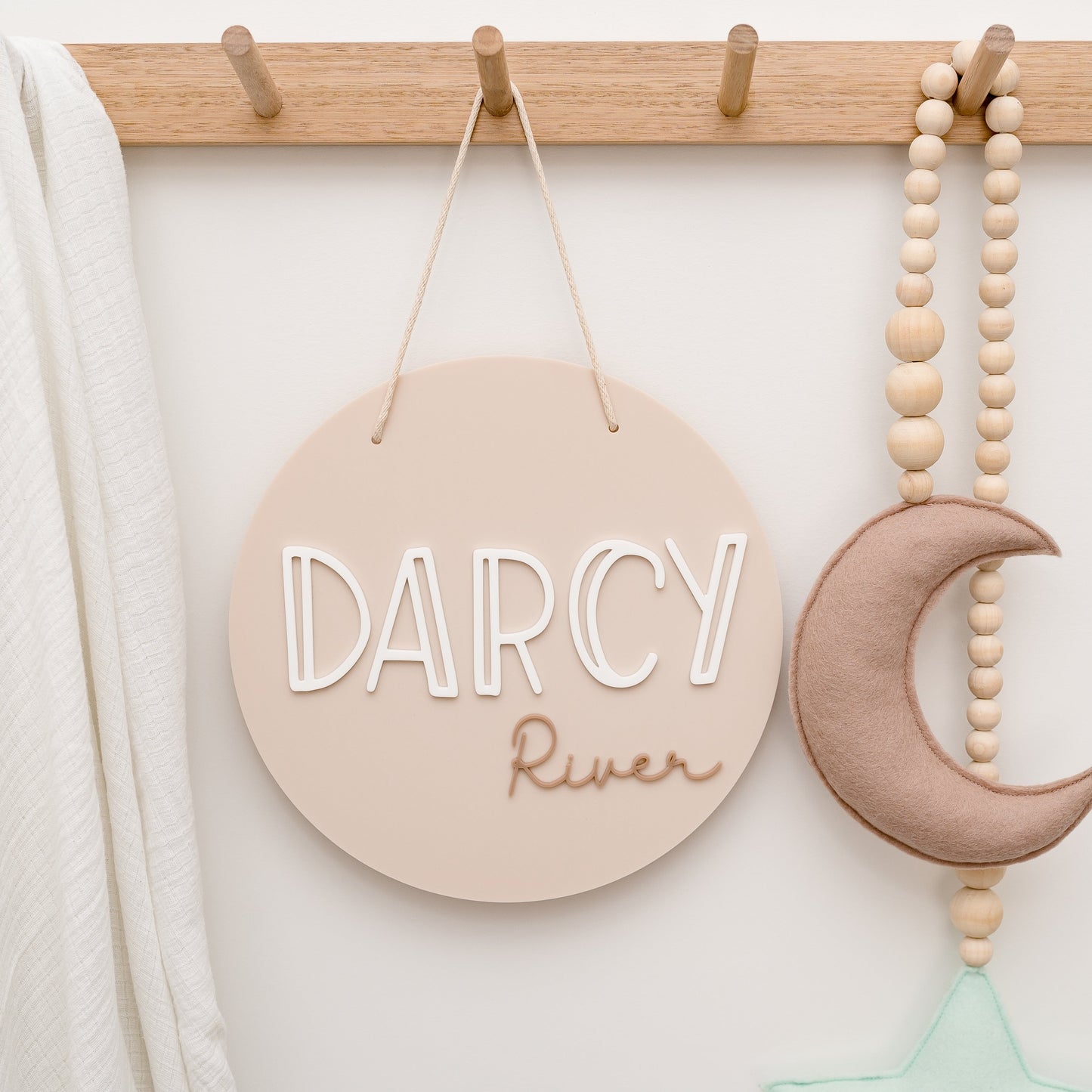 Acrylic Name Plaque - Stencil baby name Miss Ali's
