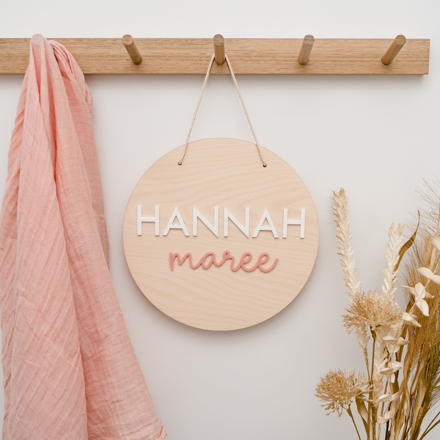 Birch Name Plaques - Two Tone two tone wall plaque Miss Ali's