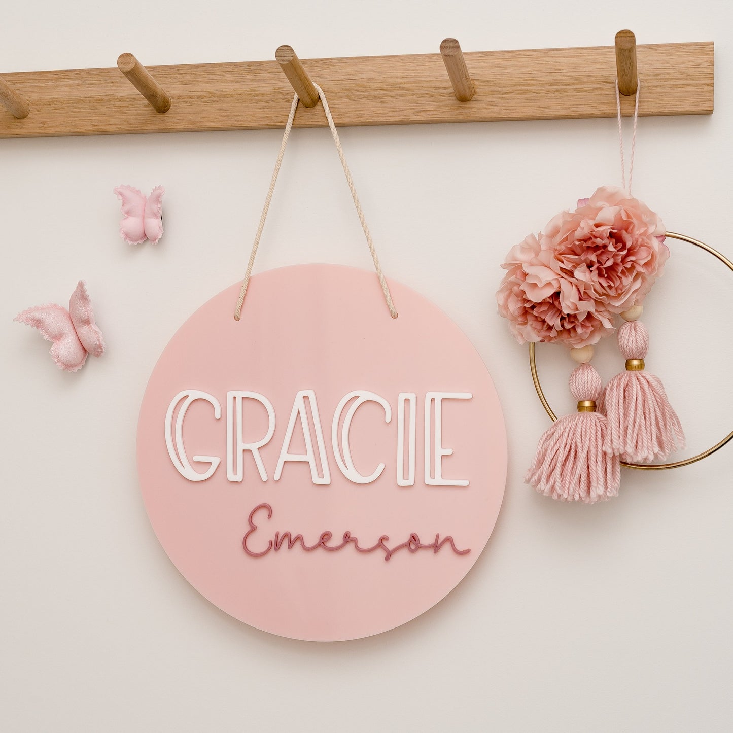 Acrylic Name Plaque - Stencil baby name Miss Ali's