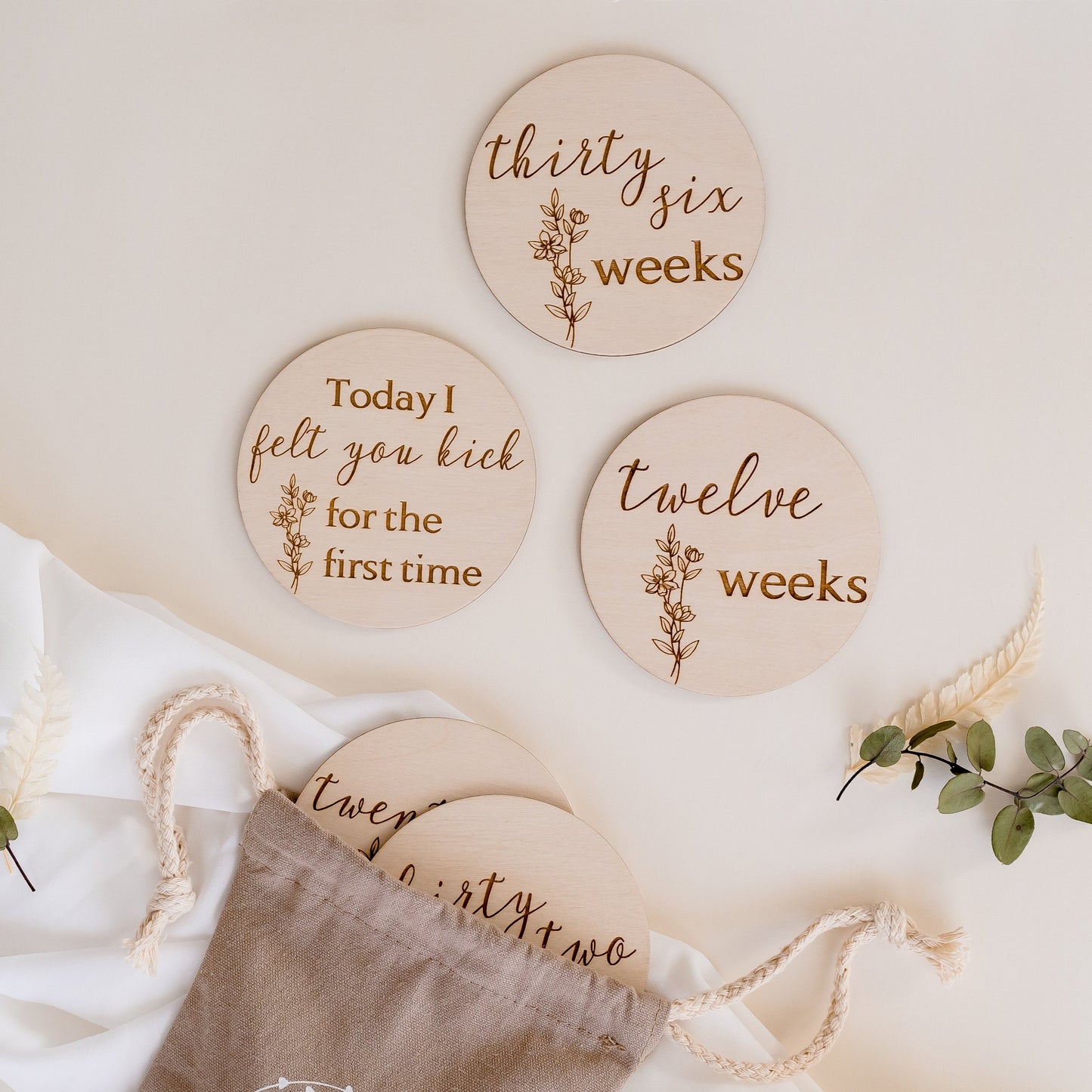 Pregnancy Milestone Wooden Discs Miss Ali's