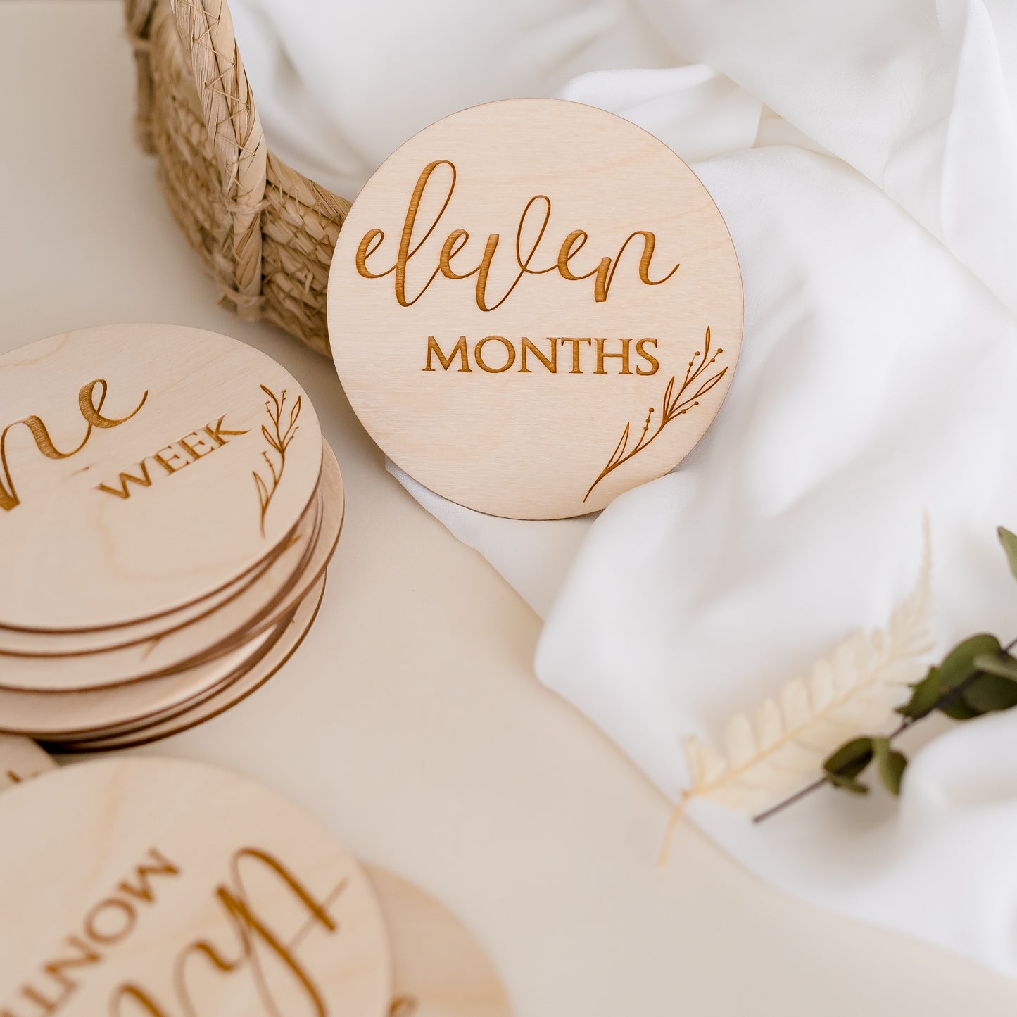 Baby Milestone Wooden Discs - Botanical Miss Ali's