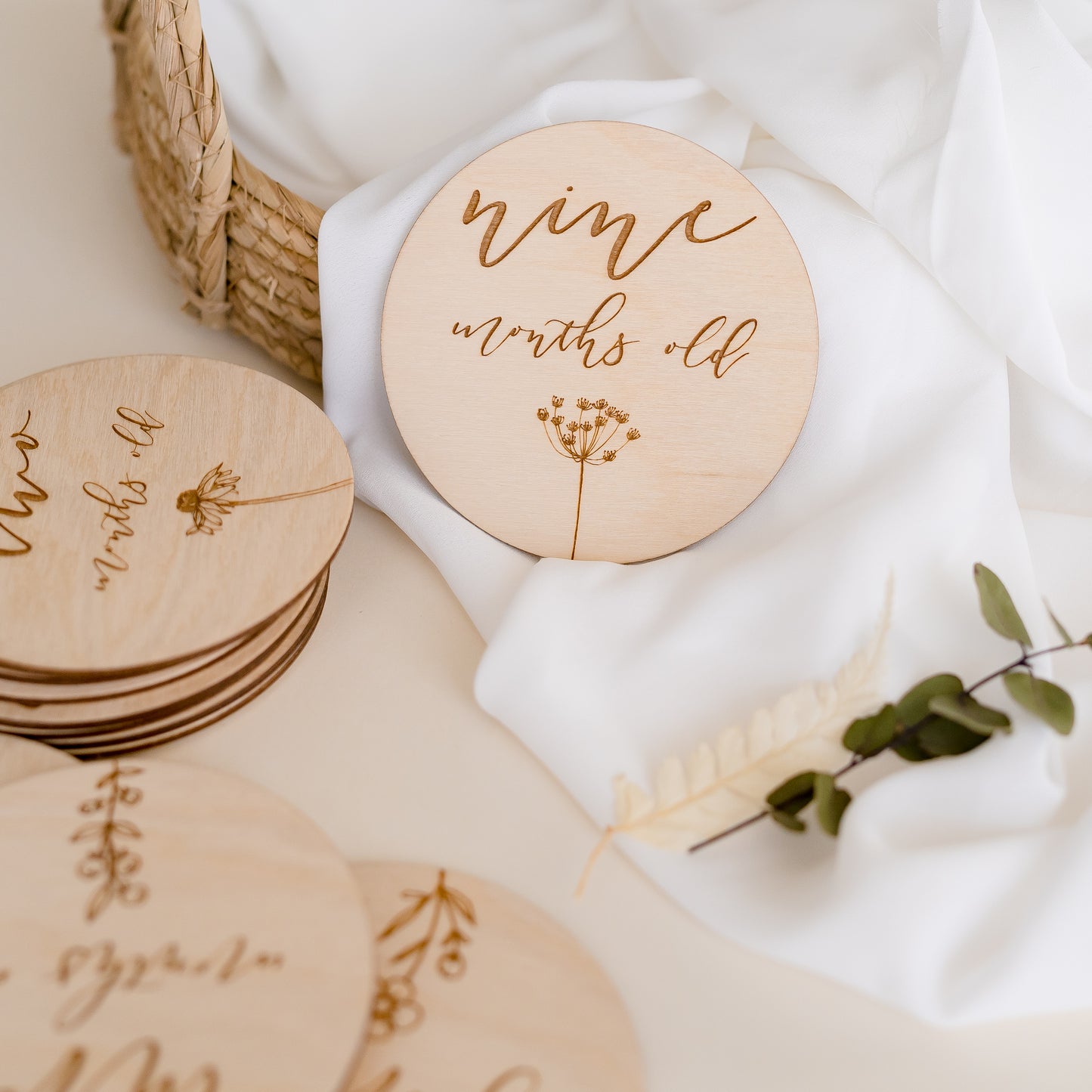 Baby Milestone Wooden Discs - Wildflower Miss Ali's