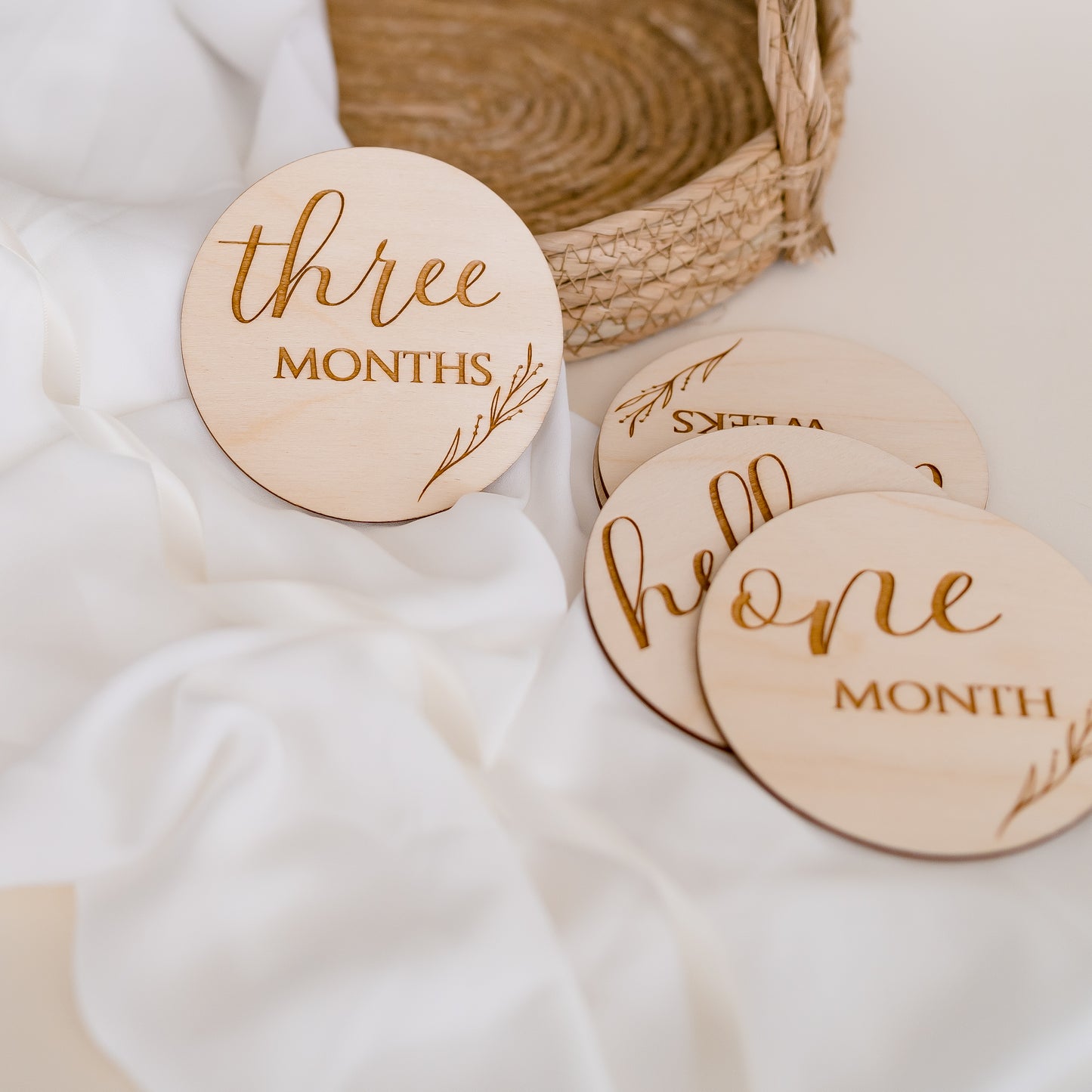 Baby Milestone Wooden Discs - Botanical Miss Ali's