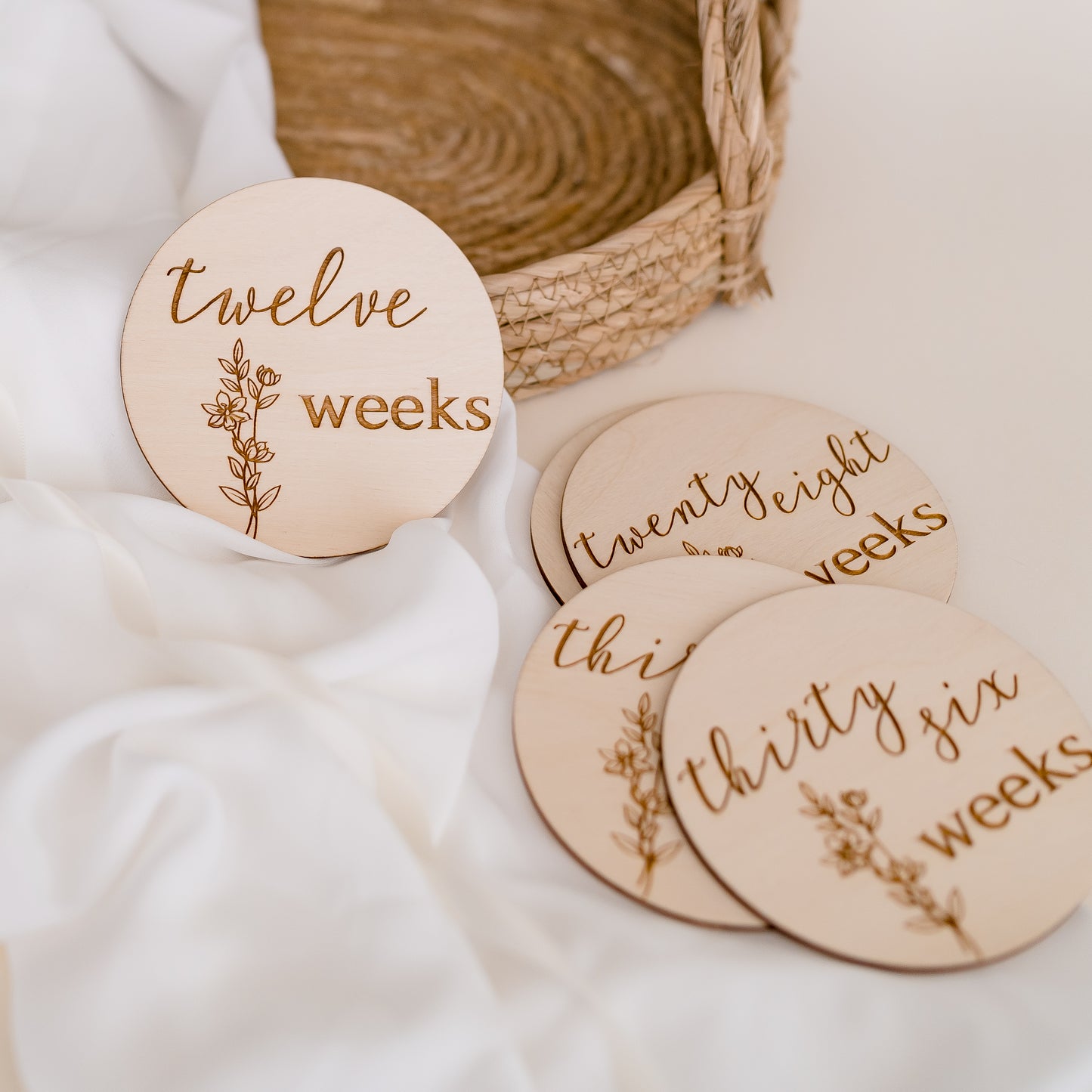 Pregnancy Milestone Wooden Discs Miss Ali's