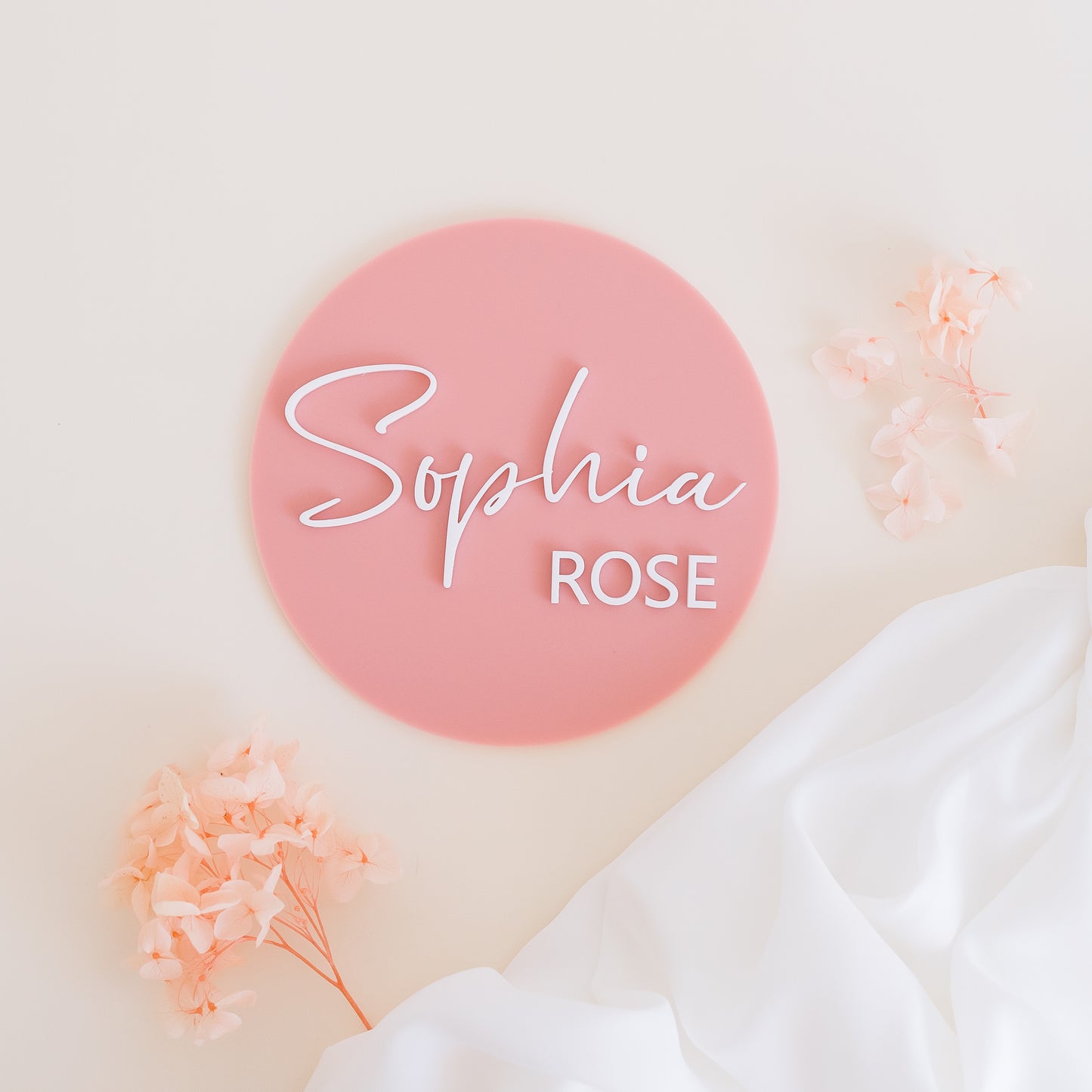 Acrylic Birth Plaque - Script font duo acrylic plaque Miss Ali's