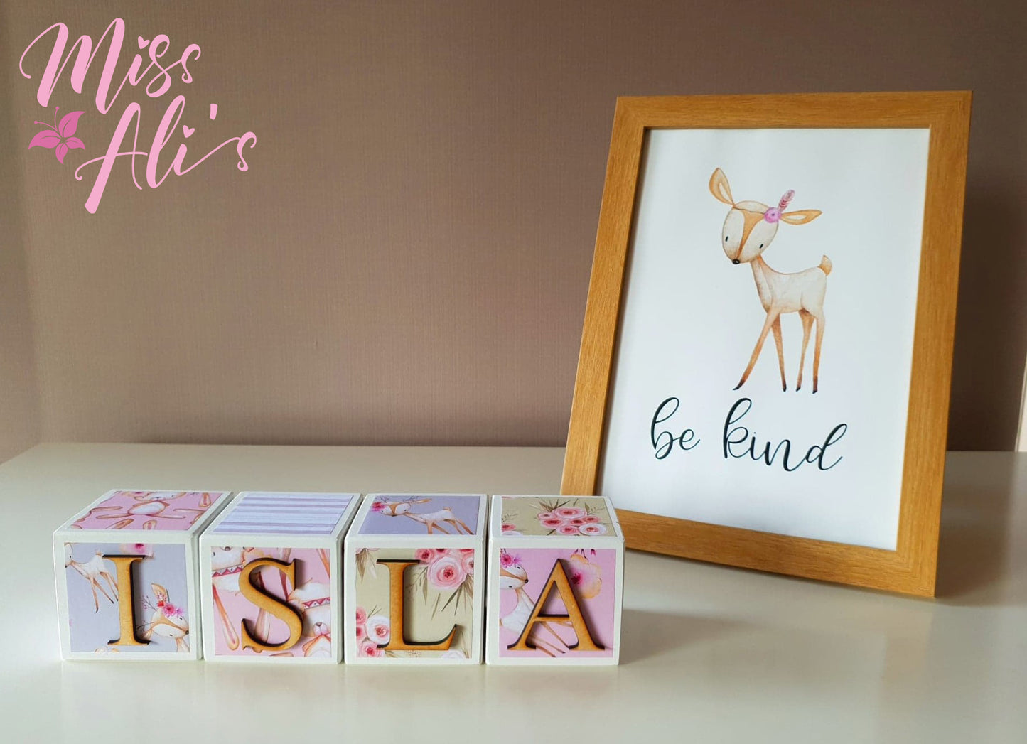 Personalised Baby Name Blocks - Woodland blocks Miss Ali's