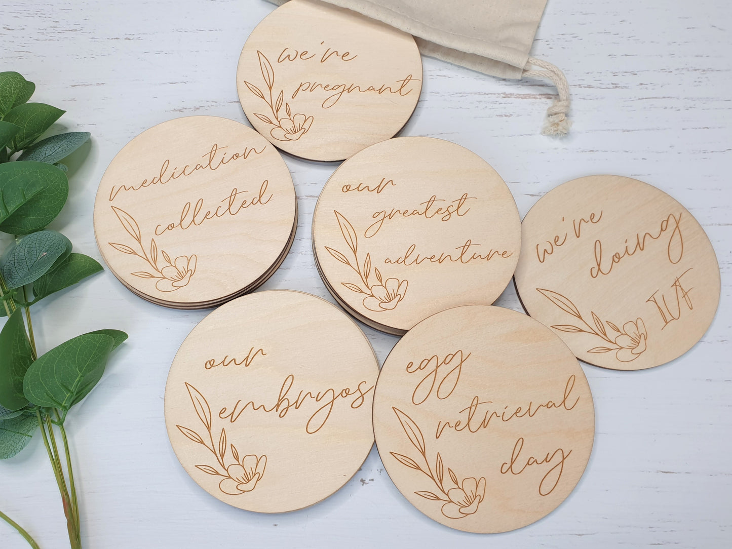 IVF Milestone Wooden Discs Miss Ali's