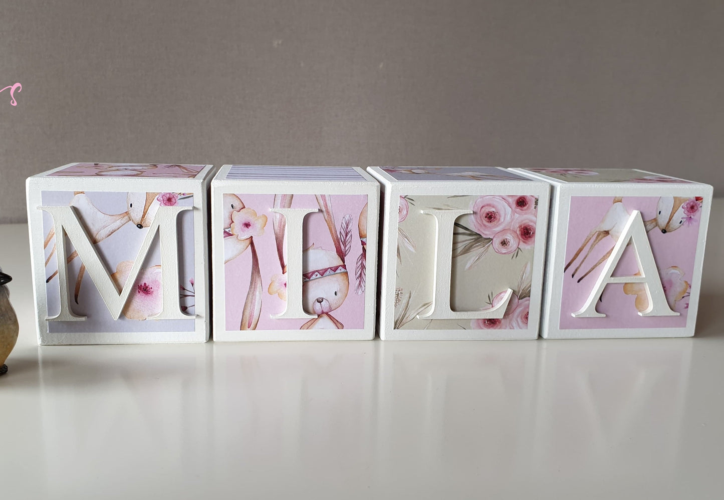 Personalised Baby Name Blocks - Woodland blocks Miss Ali's