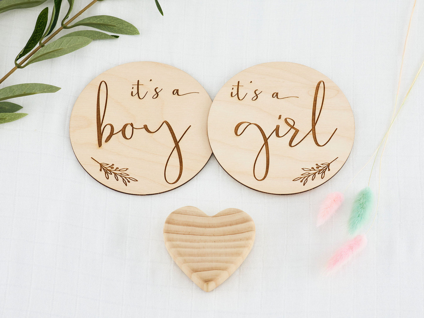 It's A Boy & It's A Girl Plaques - Leaf Miss Ali's