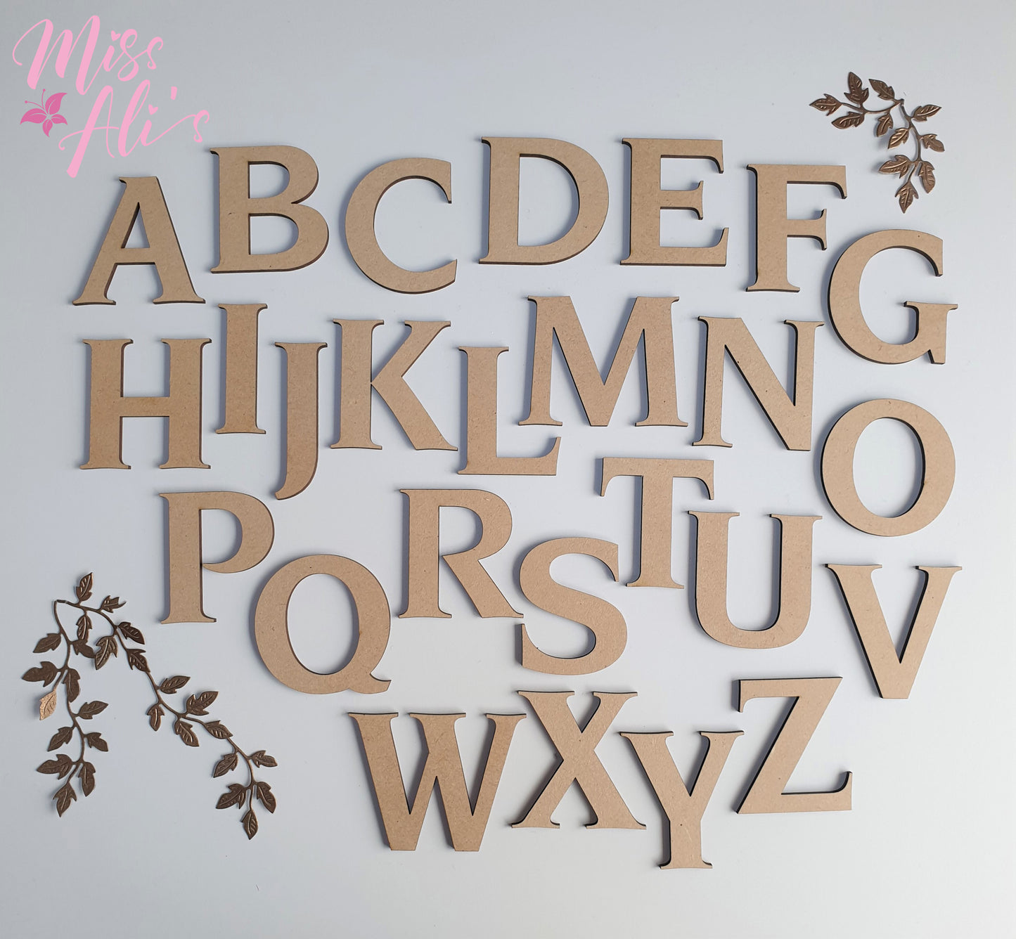 MDF Wooden Individual Letters - NOVA Font MDF letter Miss Ali's