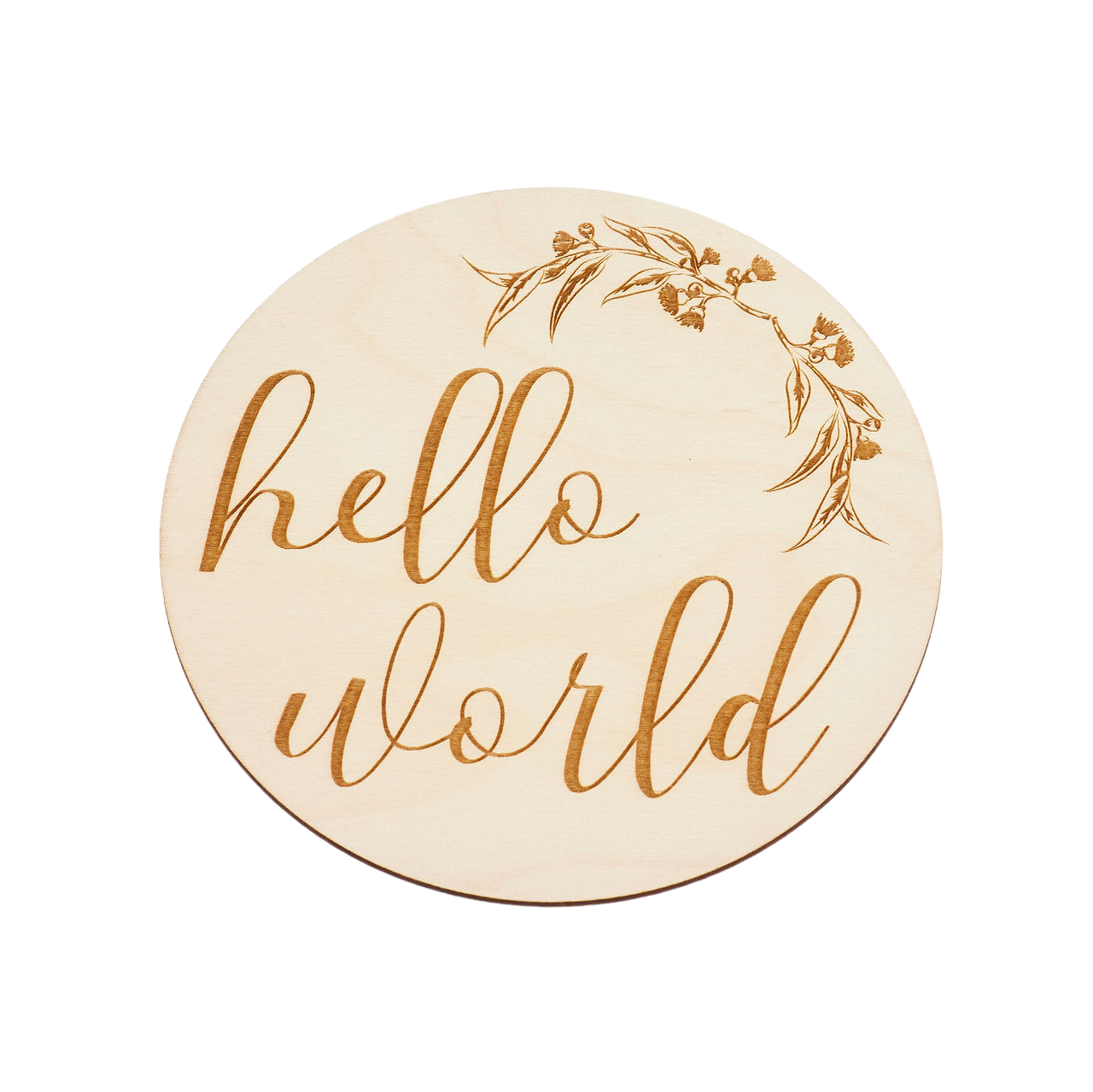 Hello World Plaque - Eucalyptus Leaf Miss Ali's