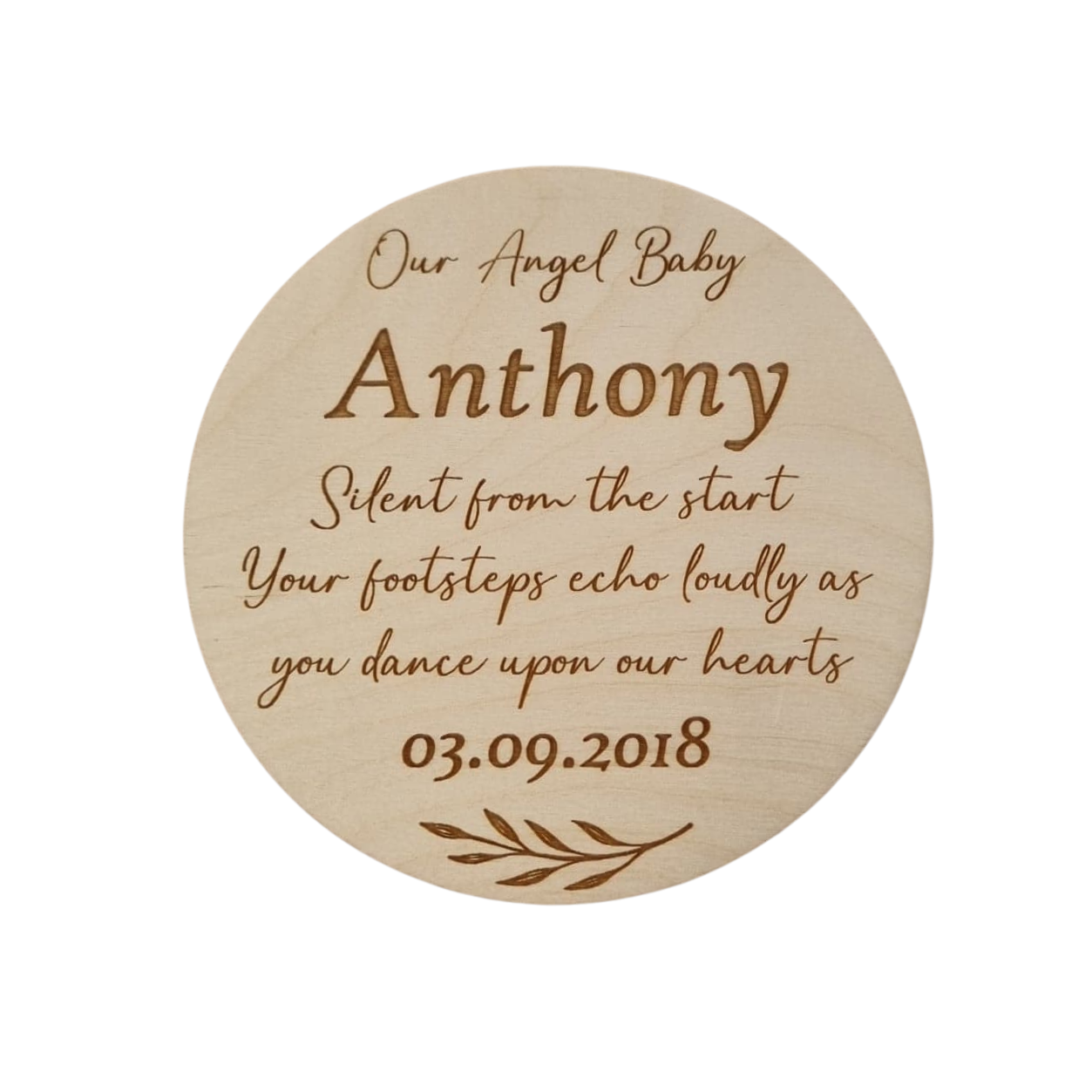 Angel Baby Memorial Wooden Plaque Miss Ali's