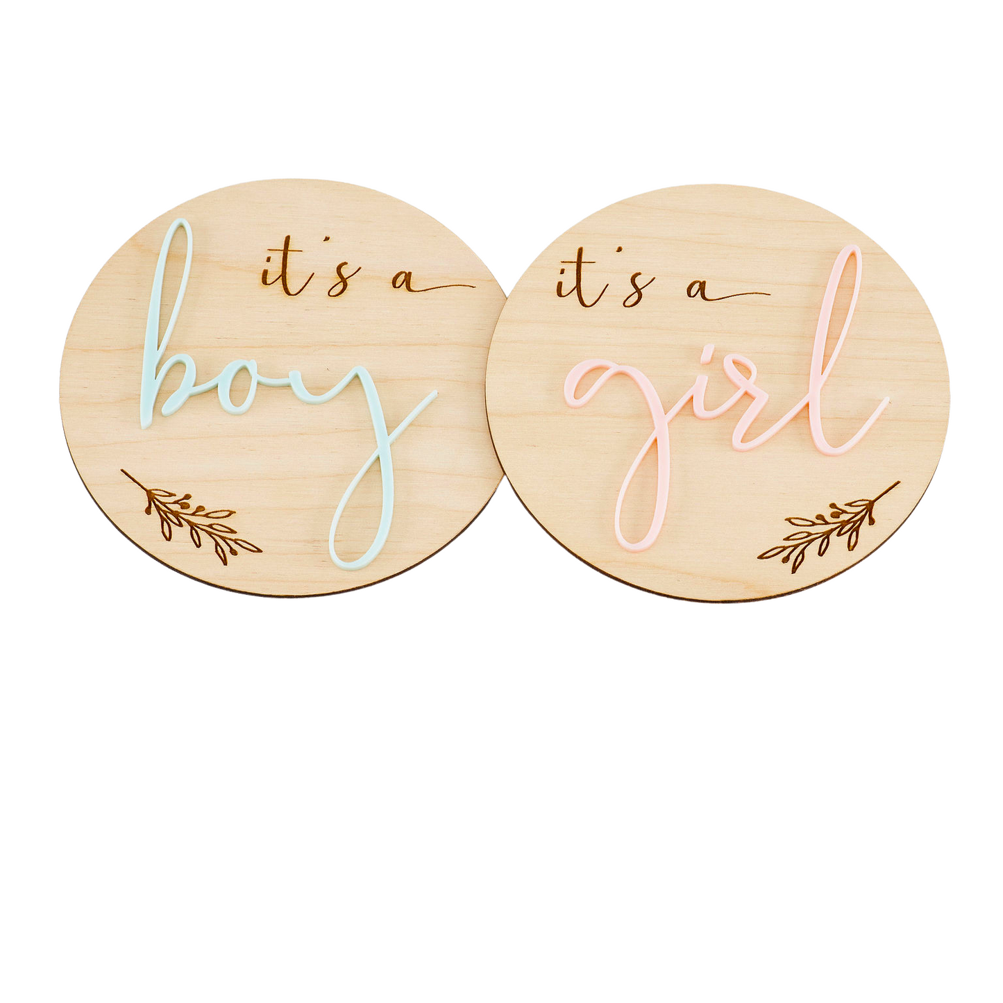 It's A Boy & It's A Girl Plaques - Leaf Miss Ali's