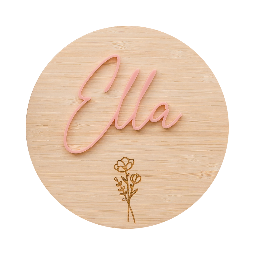 Earth Birth Announcement - Wildflower Acrylic baby Miss Ali's