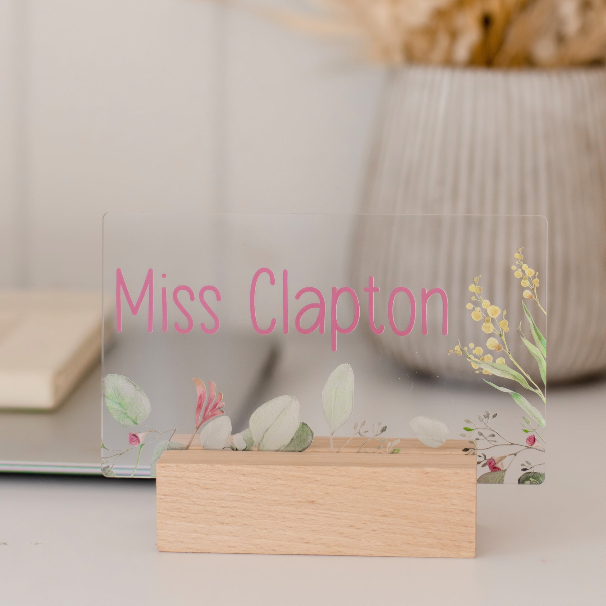 Personalised Desk Name Sign teacher name Miss Ali's