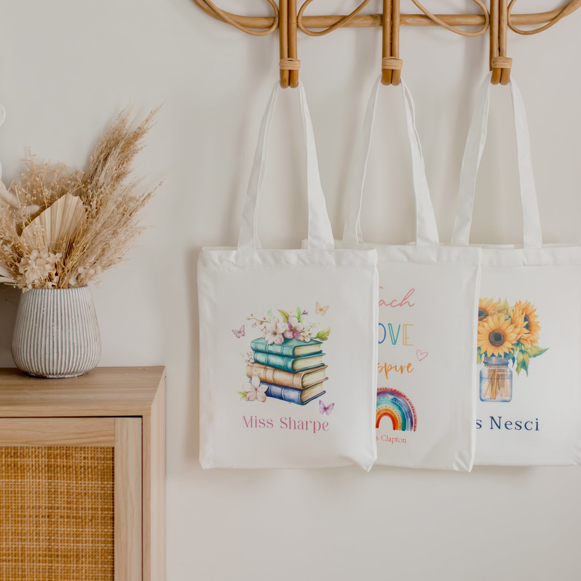 Personalised Teacher Tote Bag teacher name Miss Ali's