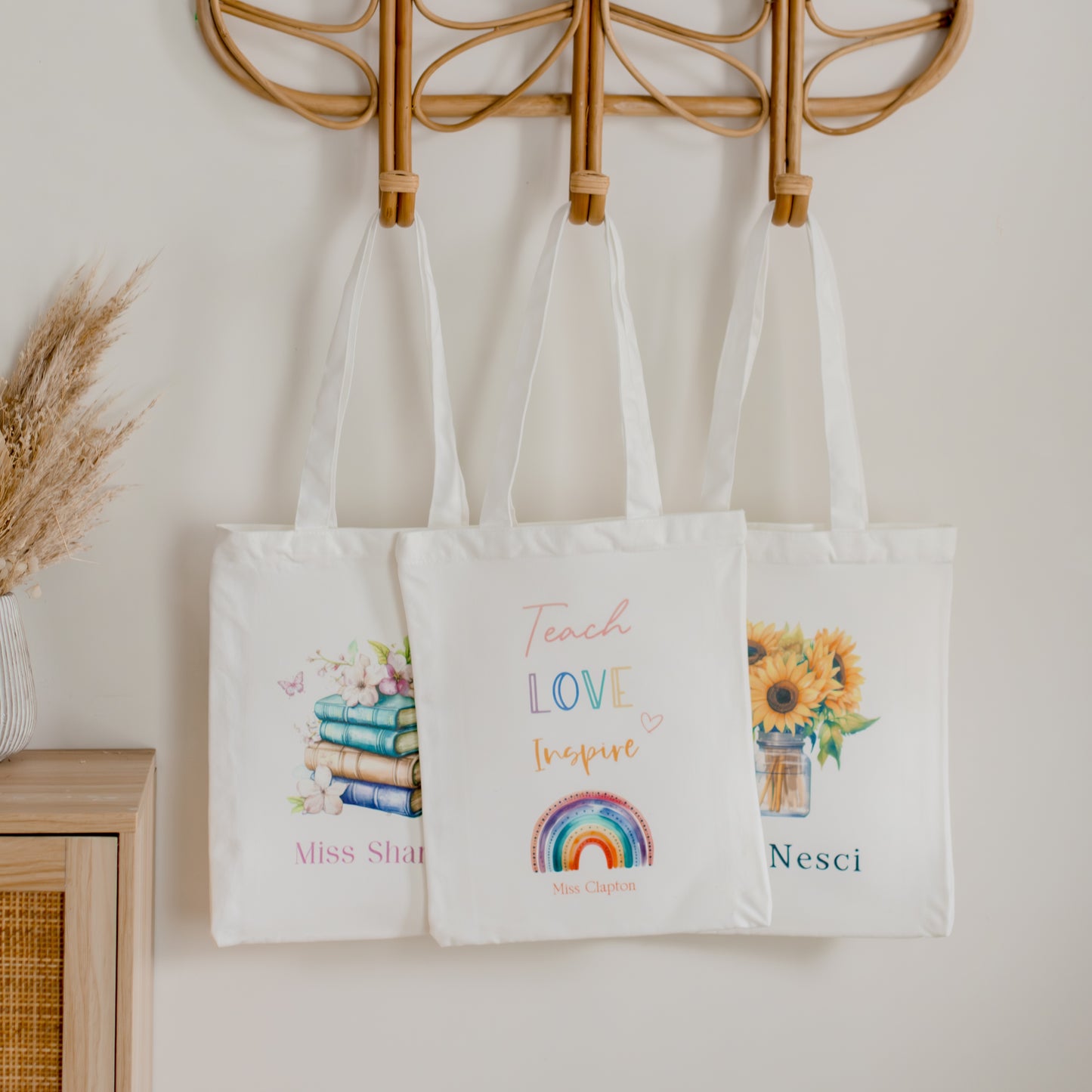 Personalised Teacher Tote Bag teacher name Miss Ali's