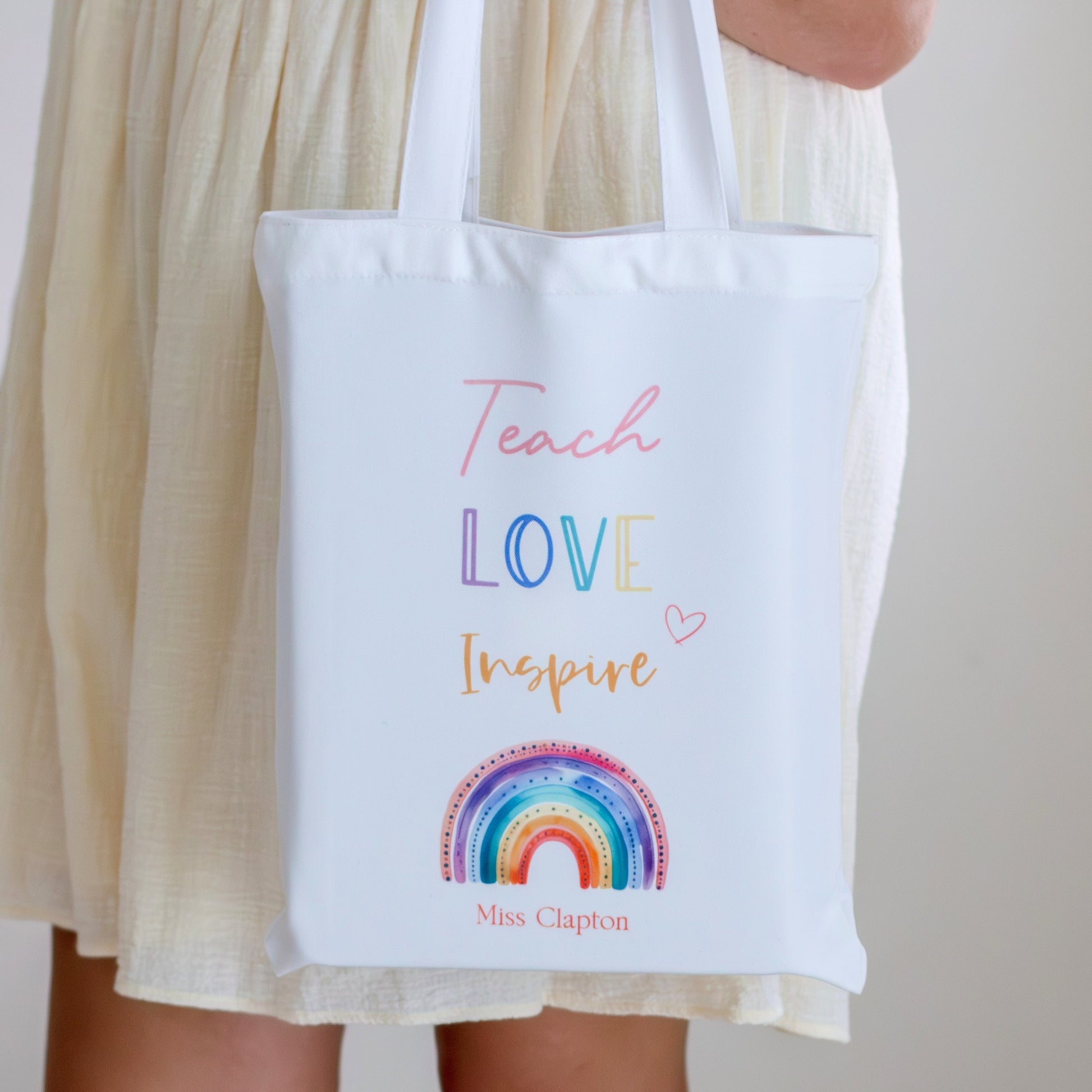 Personalised Teacher Tote Bag teacher name Miss Ali's