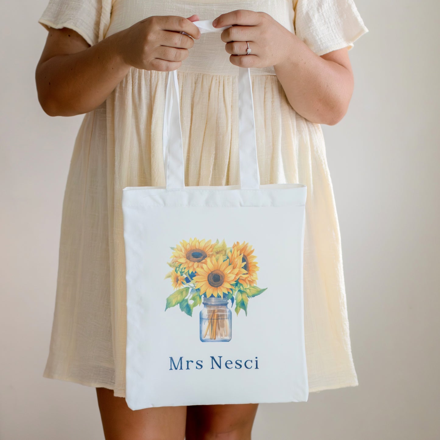 Personalised Teacher Tote Bag teacher name Miss Ali's