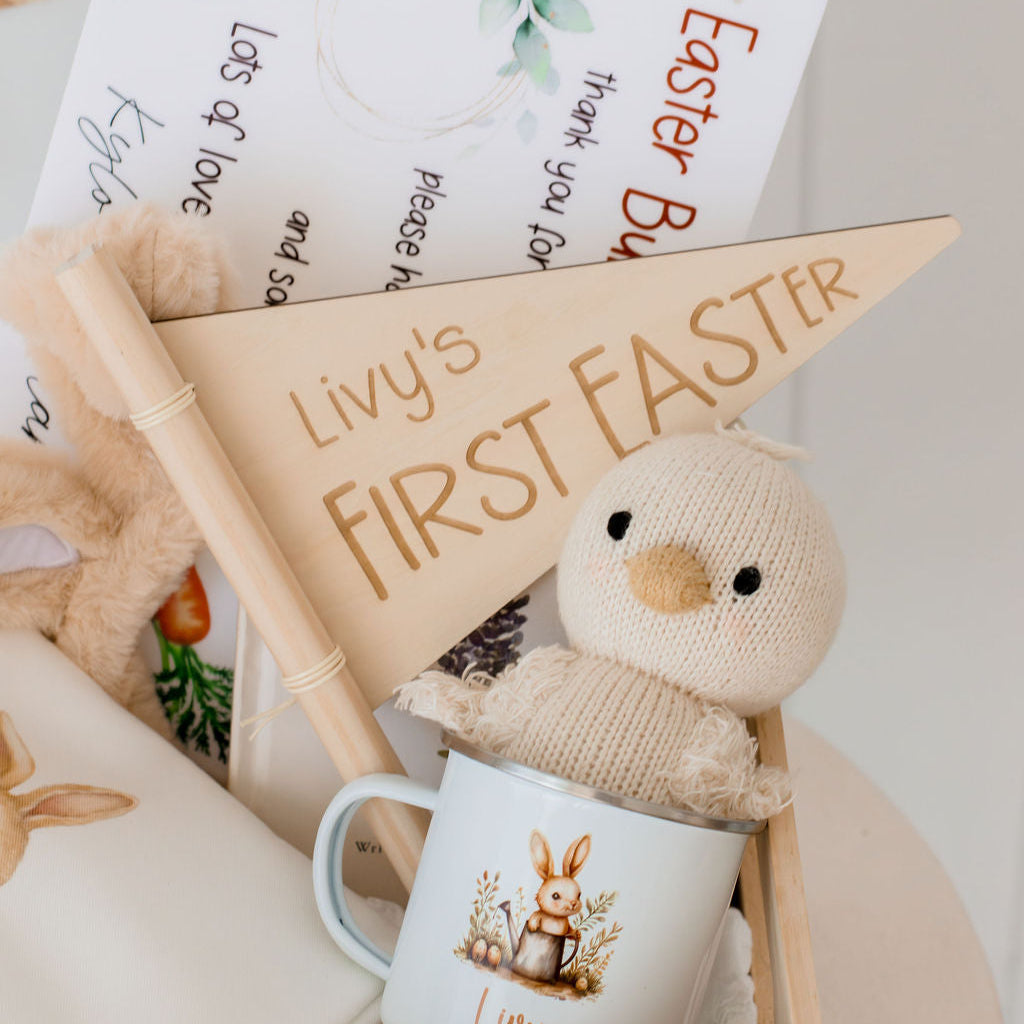 First Easter Wooden Flag personal xmas Miss Ali's