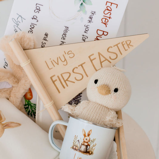 First Easter Wooden Flag personal xmas Miss Ali's