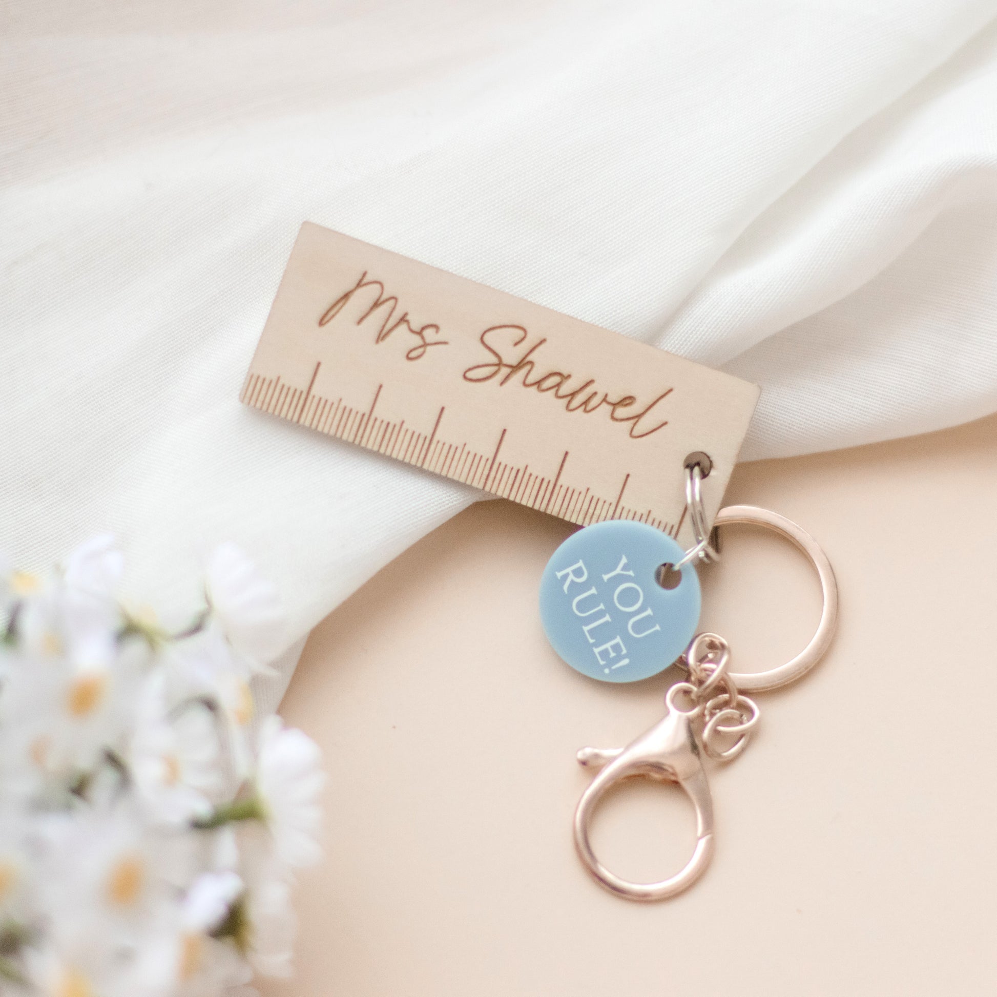 Teacher's You Rule Keyring teacher name Miss Ali's   