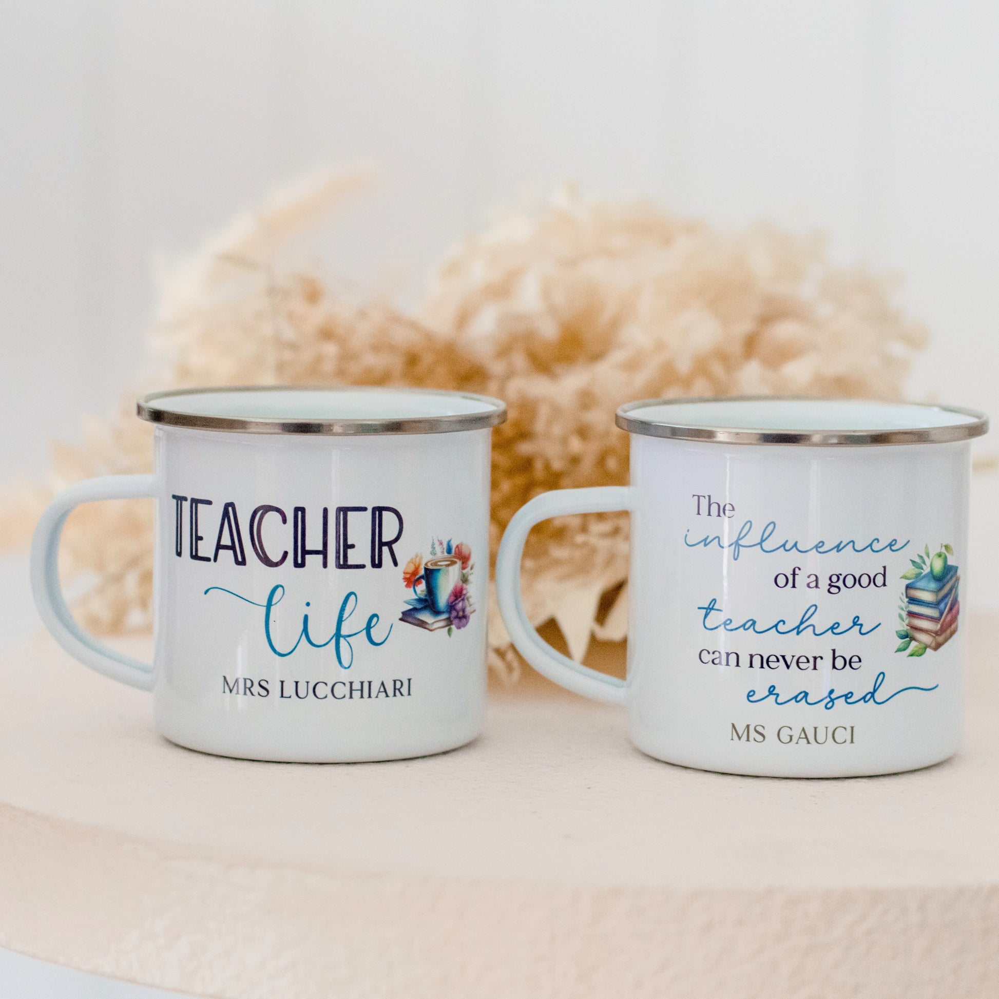 Teacher's Enamel Mug teacher name Miss Ali's   