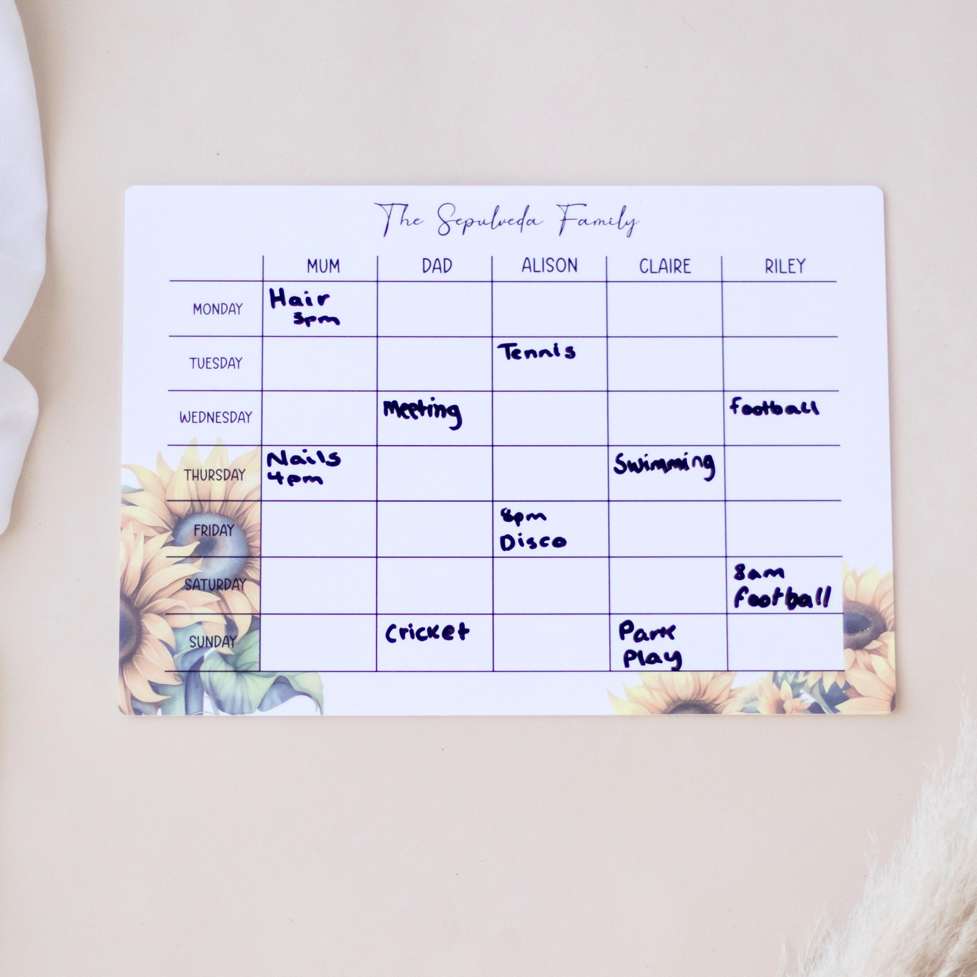 Personalised Family Weekly Planner planner Miss Ali's