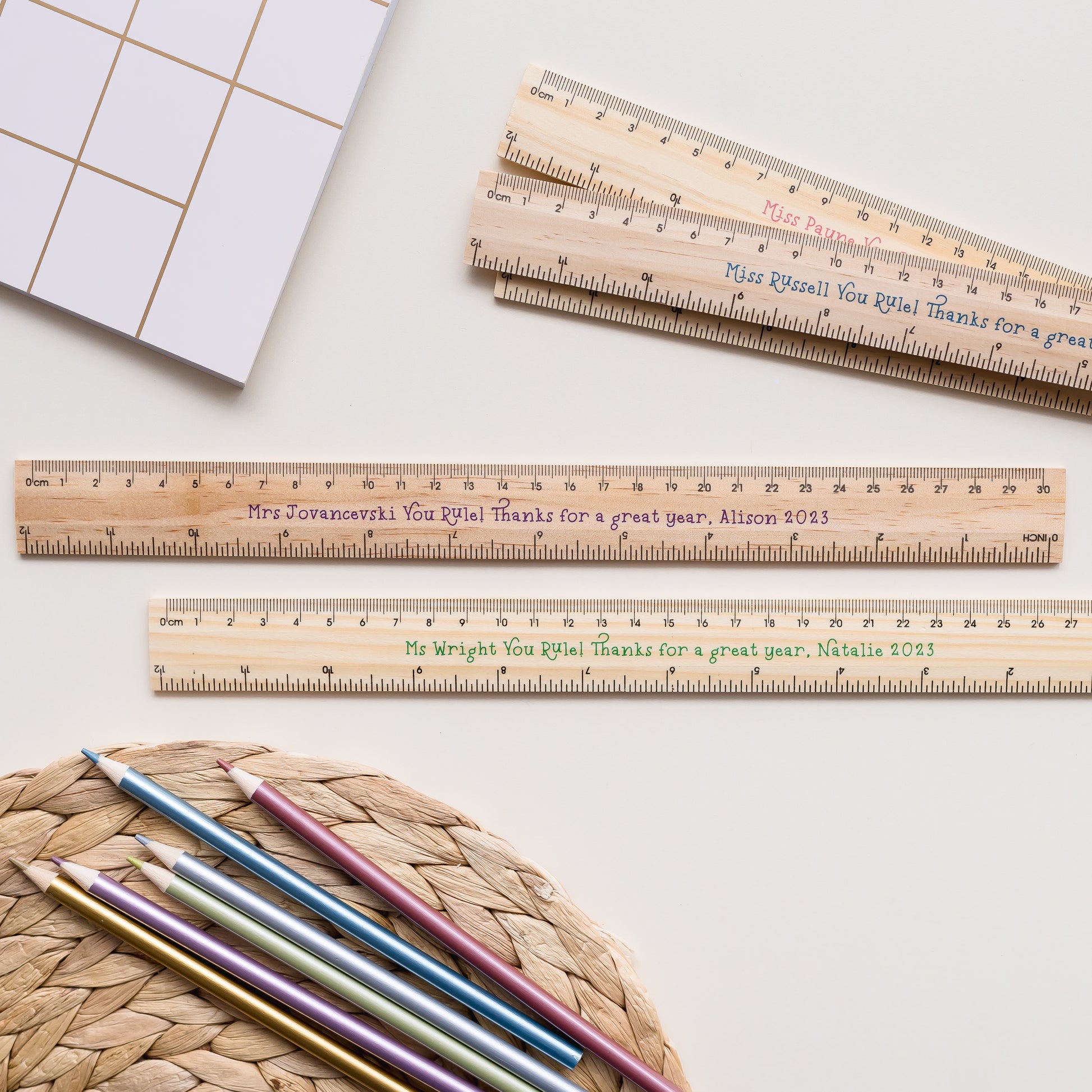 Personalised Wooden Ruler ruler Miss Ali's   