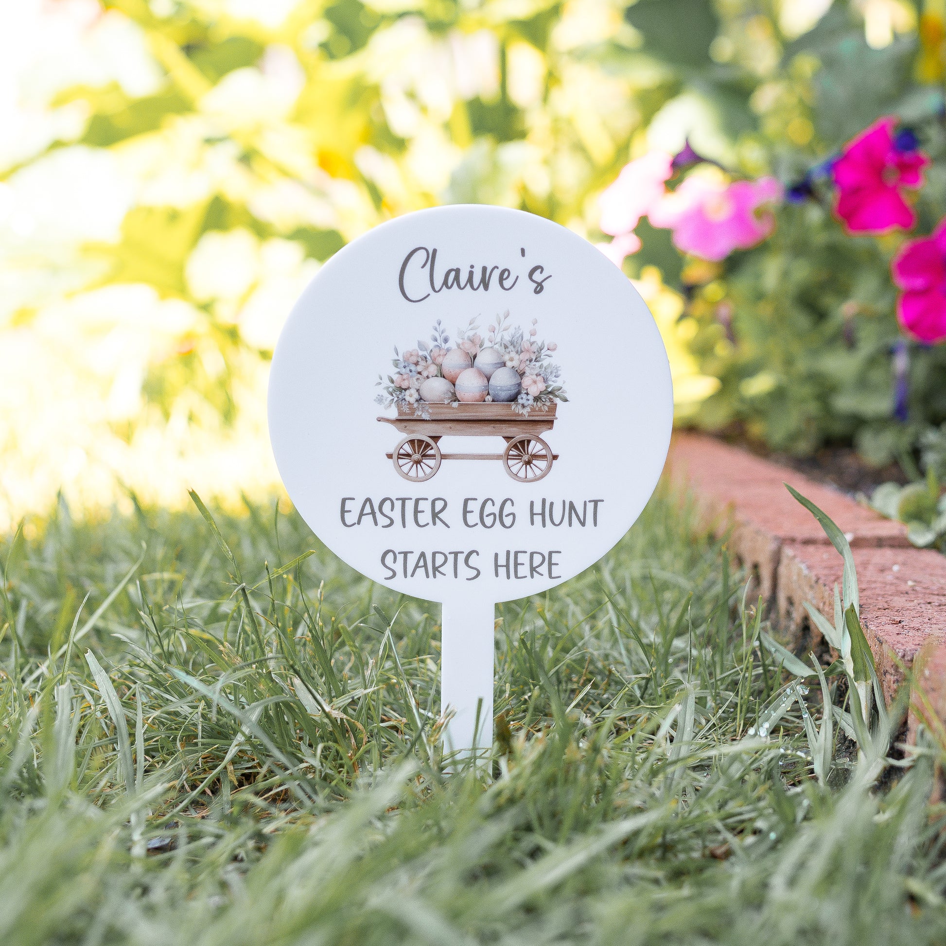 Easter Egg Hunt Garden Sign personal xmas Miss Ali's   