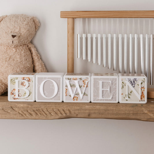 Personalised Baby Name Blocks - Safari blocks Miss Ali's