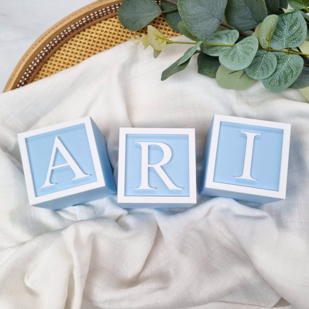 Coloured Personalised Name Blocks - Framed Letters painted blocks Miss Ali's   