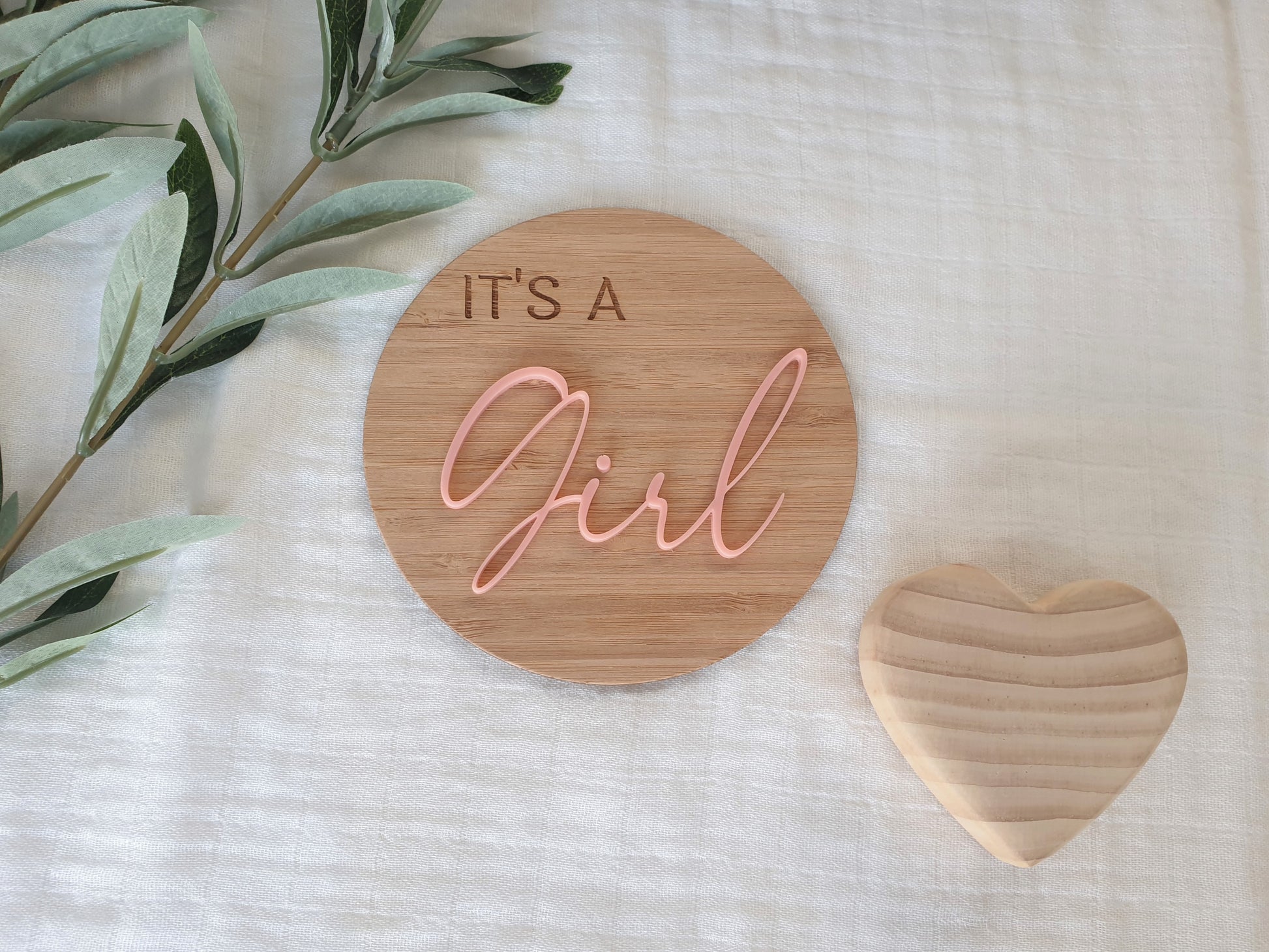 It's A Boy & It's A Girl Plaques - Bamboo