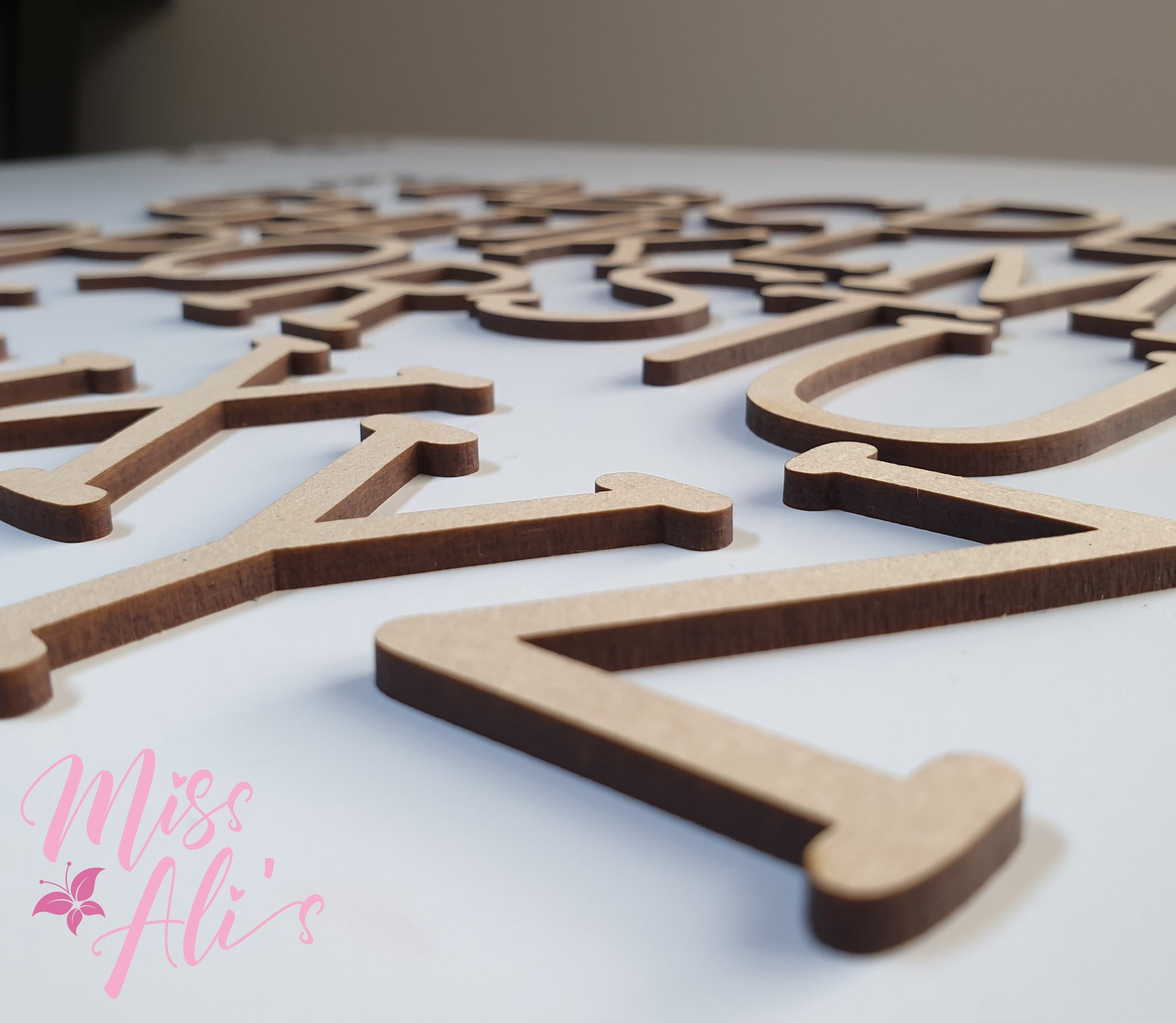 MDF Wooden Individual Letters - PLAYFUL Font MDF letter Miss Ali's   